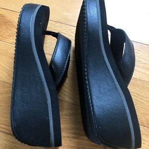 Volatile Black Wedge Flip Flop